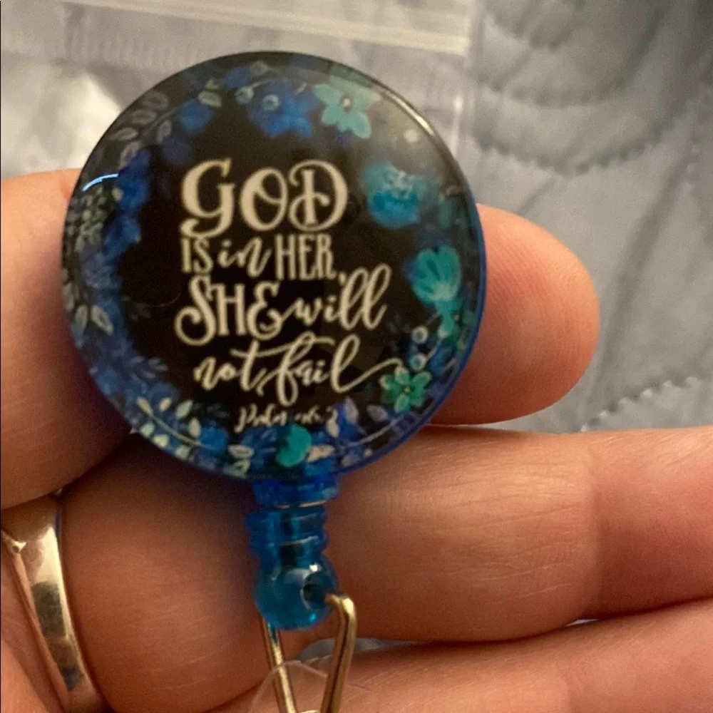 Blue badge reel /holder